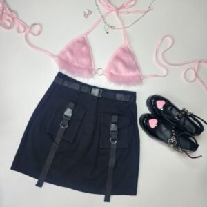Falda estilo street fashion negro