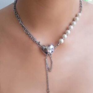 Collar corazon incustracion de Diamante