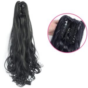 Coleta de pelo extencion postiza castaño oscuro