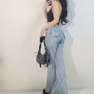 Jean Bolsillo Cargo estilo flame bota campana