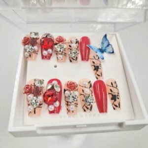 Uñas press on rojas