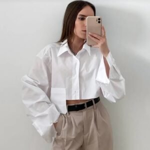 blusa manga larga bolsillo grande