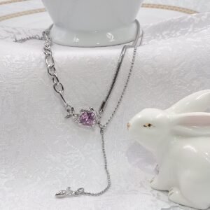 collar doble cadena punta de zanahoria