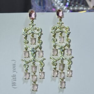 Aretes de punta en plata colección gemas Celestiales candelero